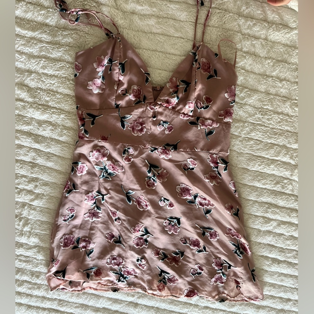 Tiger Mist Floral Mauve Dress Size L